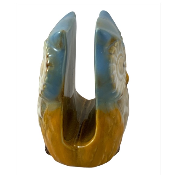 Owl Ceramic Kitchen 4 Piece Set Hand-Painted Functional Kitchen Art Blue Tan - Picture 8 of 9